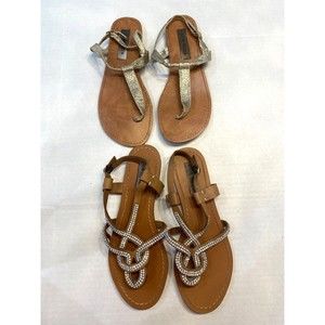 Steve Madden Gold Thong Sandal Bundle Women's Size 7.5